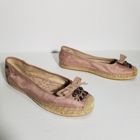 Simply Vera Wang Pink Beaded Embellished Slip On Espadrille Flats - Picture 1 of 9